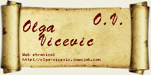 Olga Vićević vizit kartica